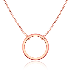 Rose Gold Plated Plain Ring Shaped Necklaces SPE-727-RO-GP